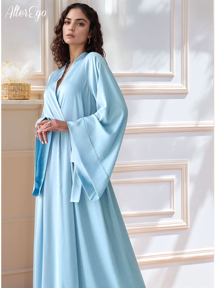 Bodenlanger Braut-Kimono, beig – Luxury Lifestyle Women Bewertung und Preis
