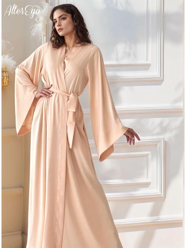 Bodenlanger Braut-Kimono, beig – Luxury Lifestyle Women Bewertung und Preis